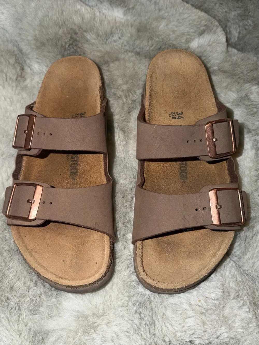 Birkenstock Arizona Mocha Kids US Sz 3-3.5 - EU34 Mocha Sandals Excellent Cond.